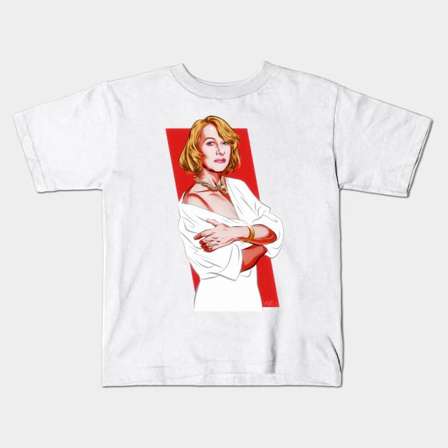 Helen Mirren - An illustration by Paul Cemmick Kids T-Shirt by PLAYDIGITAL2020